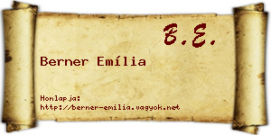 Berner Emília névjegykártya